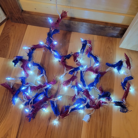 Plug in lights with red and blue garland - Picture 3 of 3